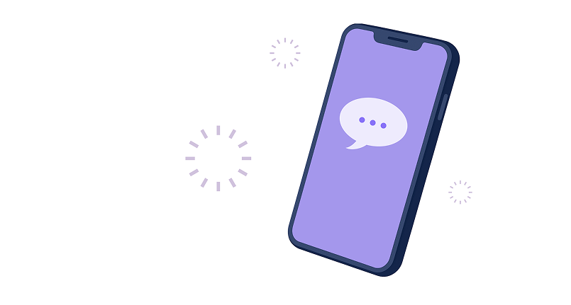 Imagen decorativa - Ilustración teléfono con icono de mensaje
